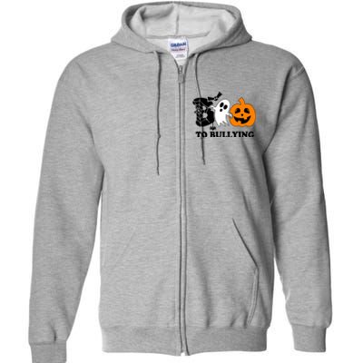 Boo To Bullying Orange Anti Bullying Unity Day Halloween Full Zip Hoodie