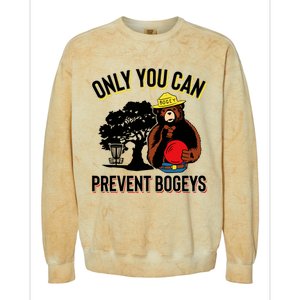 Bogey The Bear Only You Can Prevent Bogeys Disc Golf Colorblast Crewneck Sweatshirt