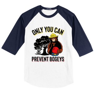 Bogey The Bear Only You Can Prevent Bogeys Disc Golf Baseball Sleeve Shirt