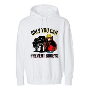 Bogey The Bear Only You Can Prevent Bogeys Disc Golf Garment-Dyed Fleece Hoodie