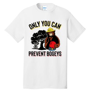 Bogey The Bear Only You Can Prevent Bogeys Disc Golf Tall T-Shirt