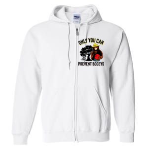 Bogey The Bear Only You Can Prevent Bogeys Disc Golf Full Zip Hoodie