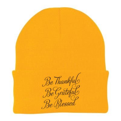 Be Thankful Be Grateful Be Blessed Knit Cap Winter Beanie