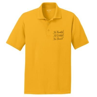 Be Thankful Be Grateful Be Blessed PosiCharge RacerMesh Polo