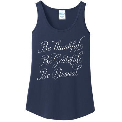 Be Thankful Be Grateful Be Blessed Ladies Essential Tank