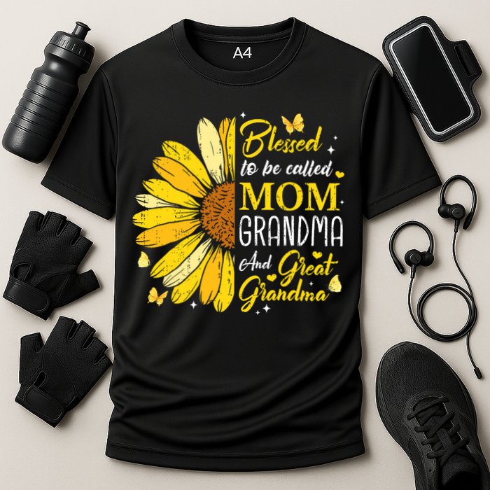 Blessed To Be Called Mom Grandma Great Grandma Mother's Day Cooling Performance Crew T-Shirt