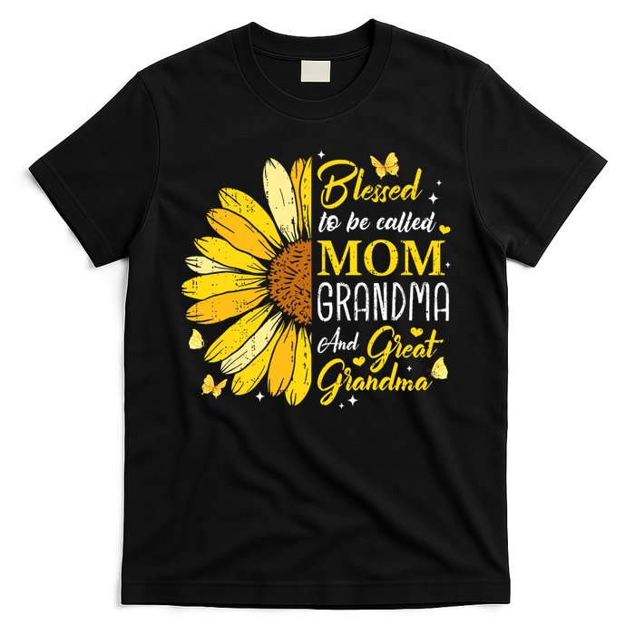 Blessed To Be Called Mom Grandma Great Grandma Mother's Day T-Shirt