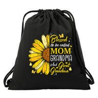Blessed To Be Called Mom Grandma Great Grandma Mother's Day Drawstring Bag