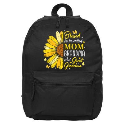 Blessed To Be Called Mom Grandma Great Grandma Mother's Day 16 in Basic Backpack
