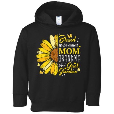 Blessed To Be Called Mom Grandma Great Grandma Mother's Day Toddler Hoodie