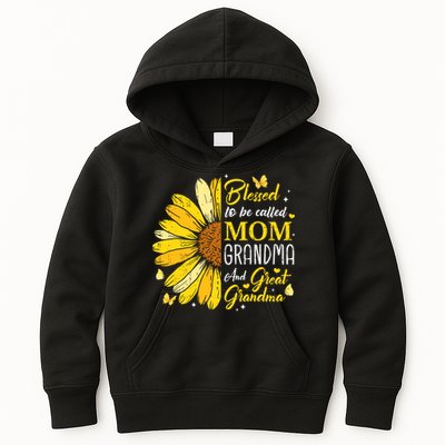 Blessed To Be Called Mom Grandma Great Grandma Mother's Day Kids Hoodie