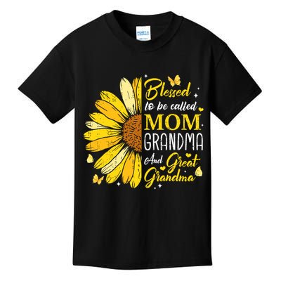 Blessed To Be Called Mom Grandma Great Grandma Mother's Day Kids T-Shirt