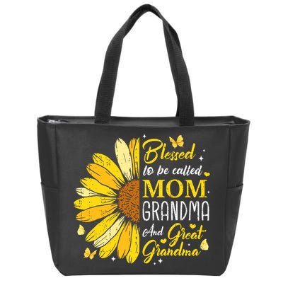Blessed To Be Called Mom Grandma Great Grandma Mother's Day Zip Tote Bag