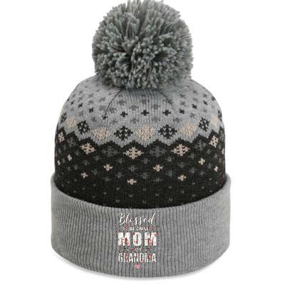 Blessed To Be Called Mom And Grandma Floral The Baniff Cuffed Pom Beanie