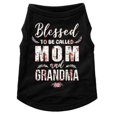 Blessed To Be Called Mom And Grandma Floral Doggie Tank