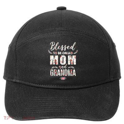 Blessed To Be Called Mom And Grandma Floral 7-Panel Snapback Hat