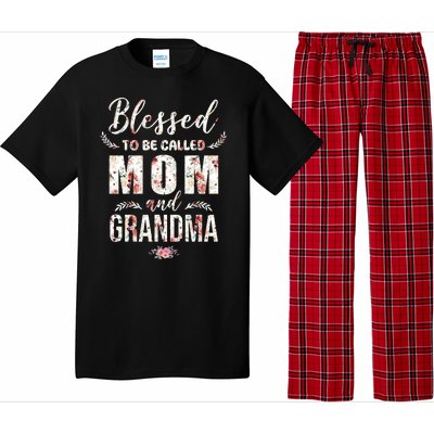 Blessed To Be Called Mom And Grandma Floral Pajama Set