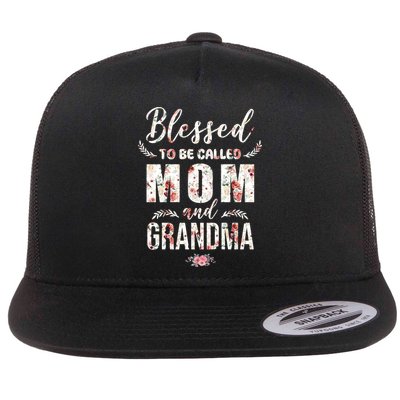 Blessed To Be Called Mom And Grandma Floral Flatbill Hat