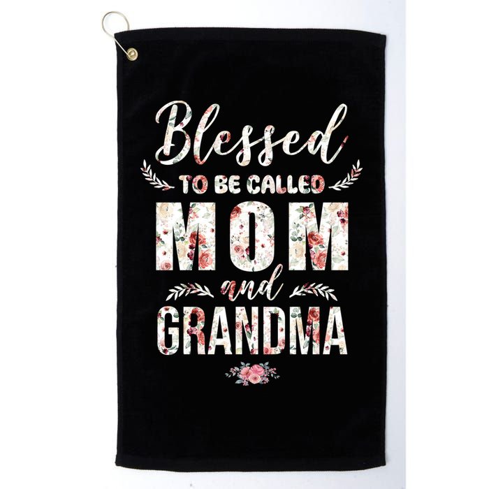 Blessed To Be Called Mom And Grandma Floral Golf Towel