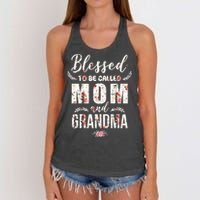 Blessed To Be Called Mom And Grandma Floral Women's Knotted Racerback Tank