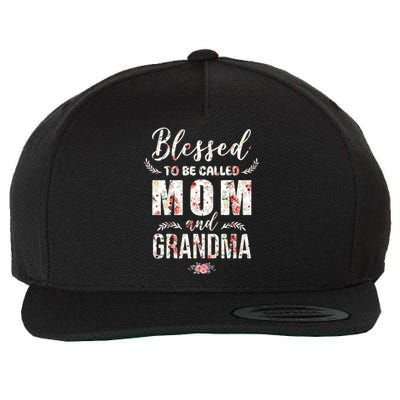 Blessed To Be Called Mom And Grandma Floral Wool Snapback Cap