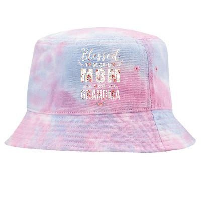 Blessed To Be Called Mom And Grandma Floral Tie-Dyed Bucket Hat