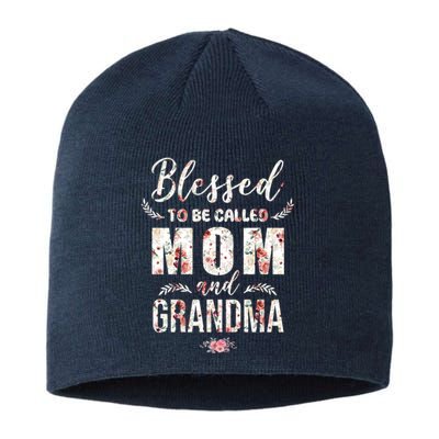 Blessed To Be Called Mom And Grandma Floral Sustainable Beanie