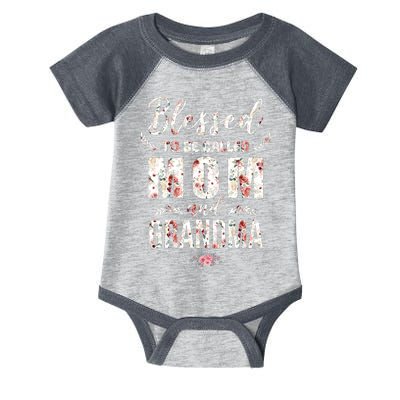 Blessed To Be Called Mom And Grandma Floral Infant Baby Jersey Bodysuit