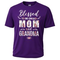 Blessed To Be Called Mom And Grandma Floral Cooling Performance Crew T-Shirt