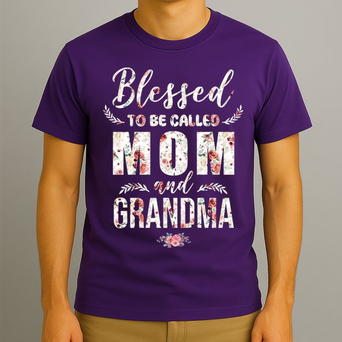 Blessed To Be Called Mom And Grandma Floral T-Shirt