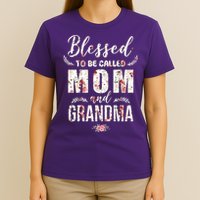 Blessed To Be Called Mom And Grandma Floral T-Shirt