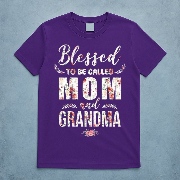Blessed To Be Called Mom And Grandma Floral T-Shirt
