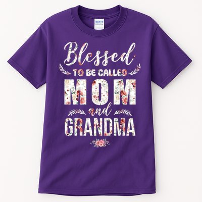 Blessed To Be Called Mom And Grandma Floral Tall T-Shirt