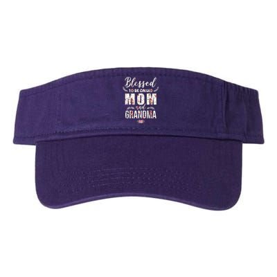 Blessed To Be Called Mom And Grandma Floral Valucap Bio-Washed Visor