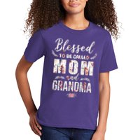 Blessed To Be Called Mom And Grandma Floral Kids T-Shirt