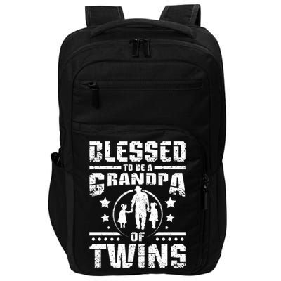 Blessed To Be A Grandpa Of Twins Gift Impact Tech Backpack