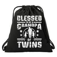 Blessed To Be A Grandpa Of Twins Gift Drawstring Bag