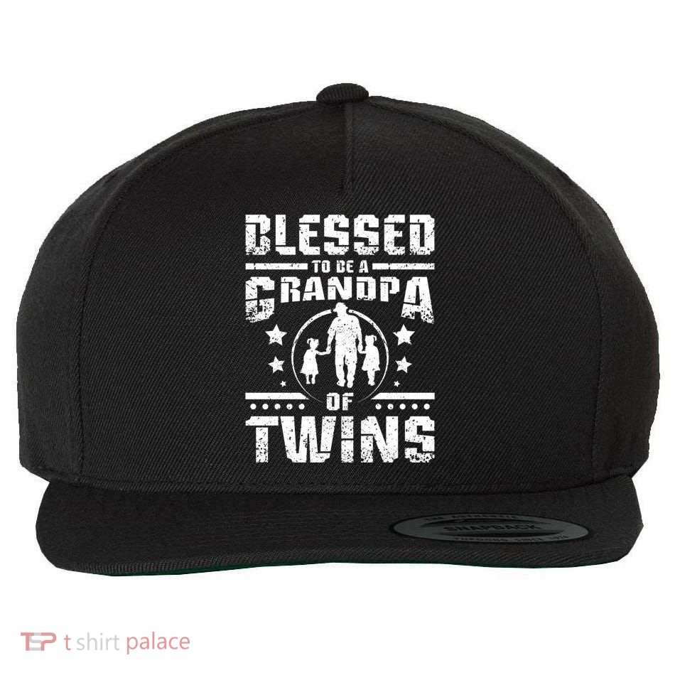 Blessed To Be A Grandpa Of Twins Gift Wool Snapback Cap