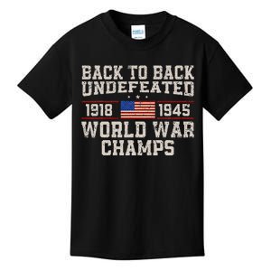 Back To Back Undefeated World War Champs Kids T-Shirt