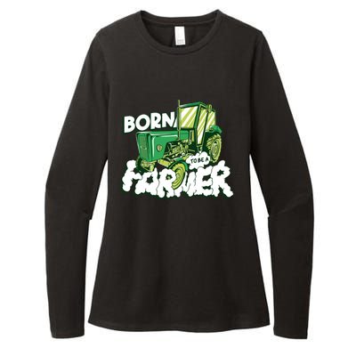 Born To Be A Farmer Tractor Farmer Meaningful Gift Womens CVC Long Sleeve Shirt