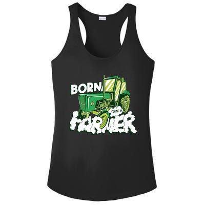 Born To Be A Farmer Tractor Farmer Meaningful Gift Ladies PosiCharge Competitor Racerback Tank