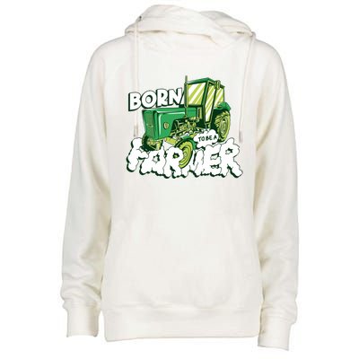 Born To Be A Farmer Tractor Farmer Meaningful Gift Womens Funnel Neck Pullover Hood