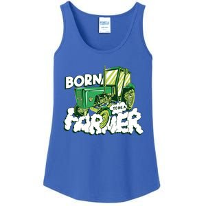 Born To Be A Farmer Tractor Farmer Meaningful Gift Ladies Essential Tank