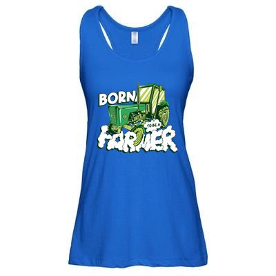 Born To Be A Farmer Tractor Farmer Meaningful Gift Ladies Essential Flowy Tank