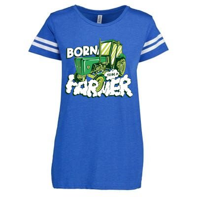 Born To Be A Farmer Tractor Farmer Meaningful Gift Enza Ladies Jersey Football T-Shirt