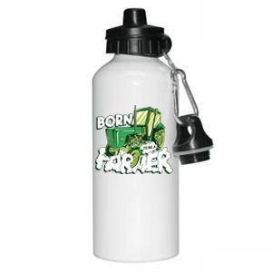 Born To Be A Farmer Tractor Farmer Meaningful Gift Aluminum Water Bottle 