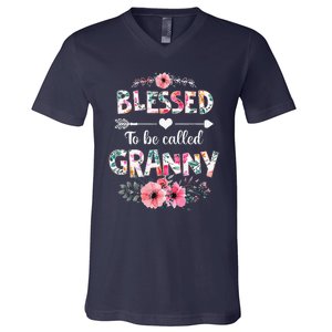 Blessed To Be Called Granny Funny Granny Mother's Day V-Neck T-Shirt