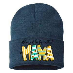 Blessed To Be Called Mama Mother's Day Gift Sustainable Knit Beanie