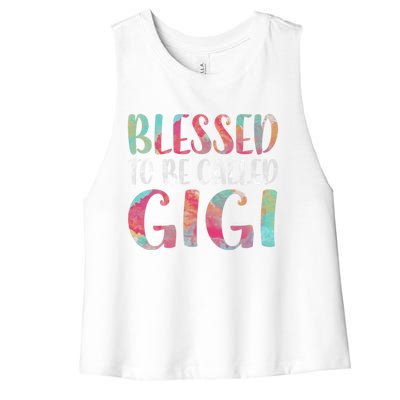 Blessed To Be Called Gigi Funny Gift Mother's Day Funny Gift Meaningful Gift Women's Racerback Cropped Tank