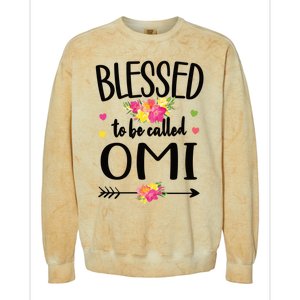 Blessed To Be Called Omi Grandma Omi Grandmother Gift Colorblast Crewneck Sweatshirt